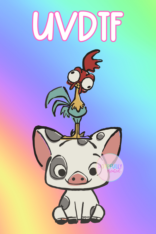 Pig and Chicken UVDTF Decal