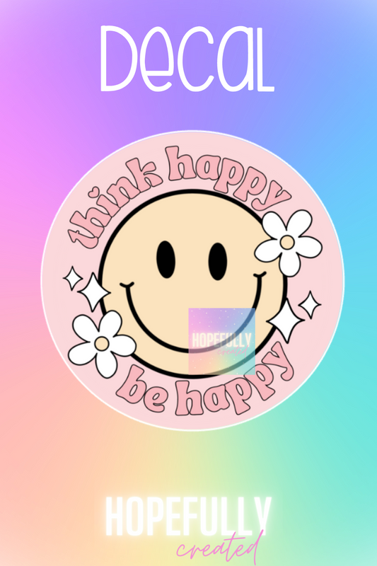 Think Happy Smiley Decal-104