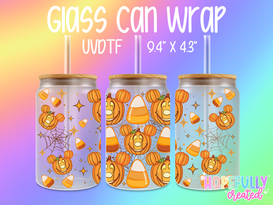 Mouse Pumpkin Glass Can Wrap