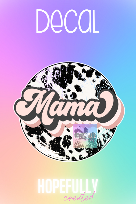 Mama Cow Print Decal-106