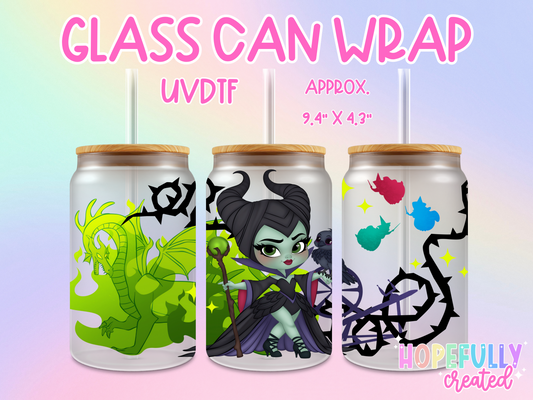 Maleficent UVDTF Glass Can Wrap