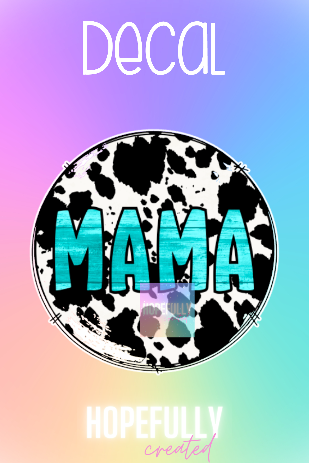 Mama Cow Print Decal-108