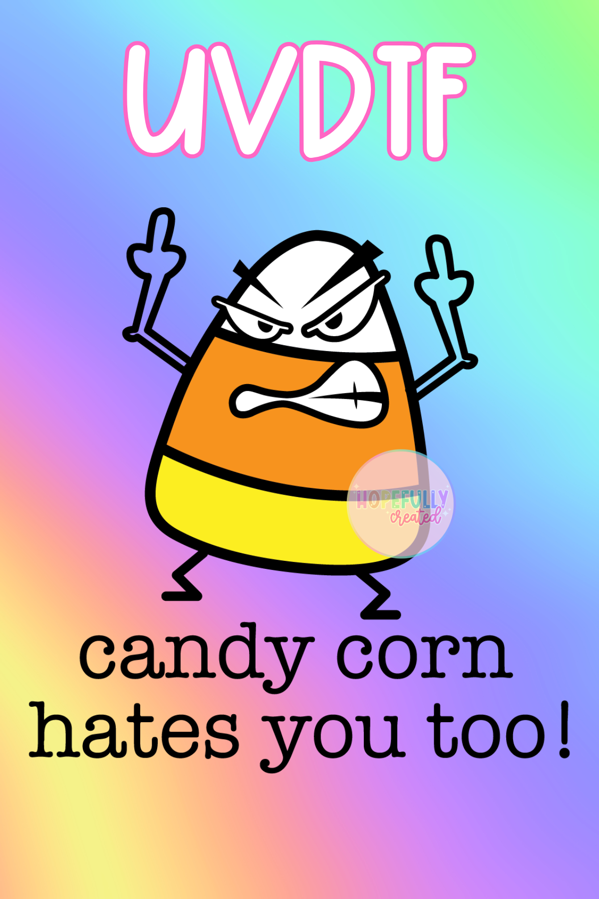 Candy Corn UVDTF Decal