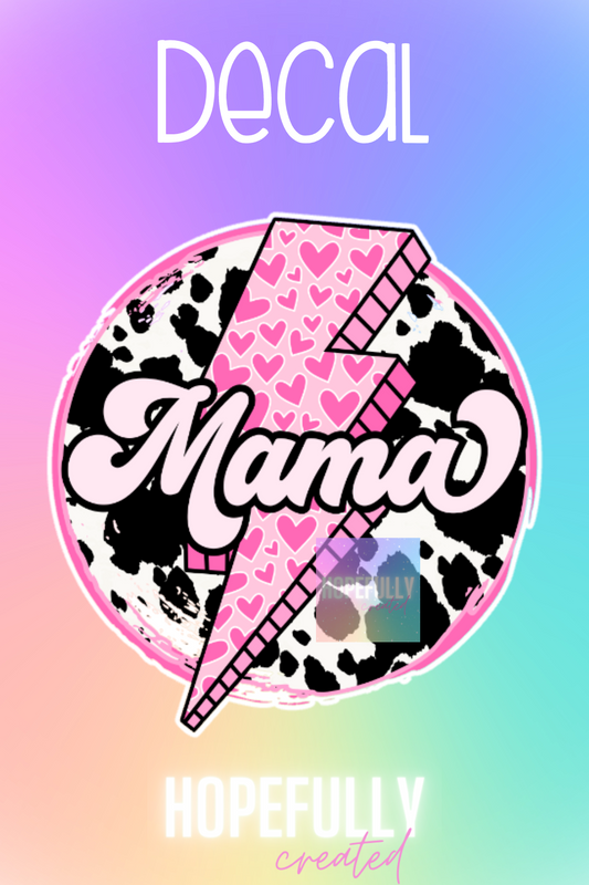 Mama Cow Print Decal-107