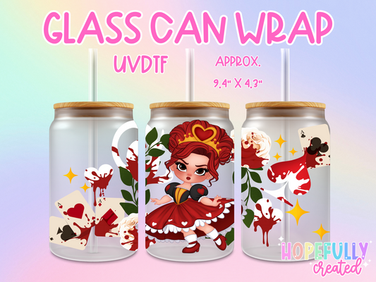 Queen of Hearts UVDTF Glass Can Wrap