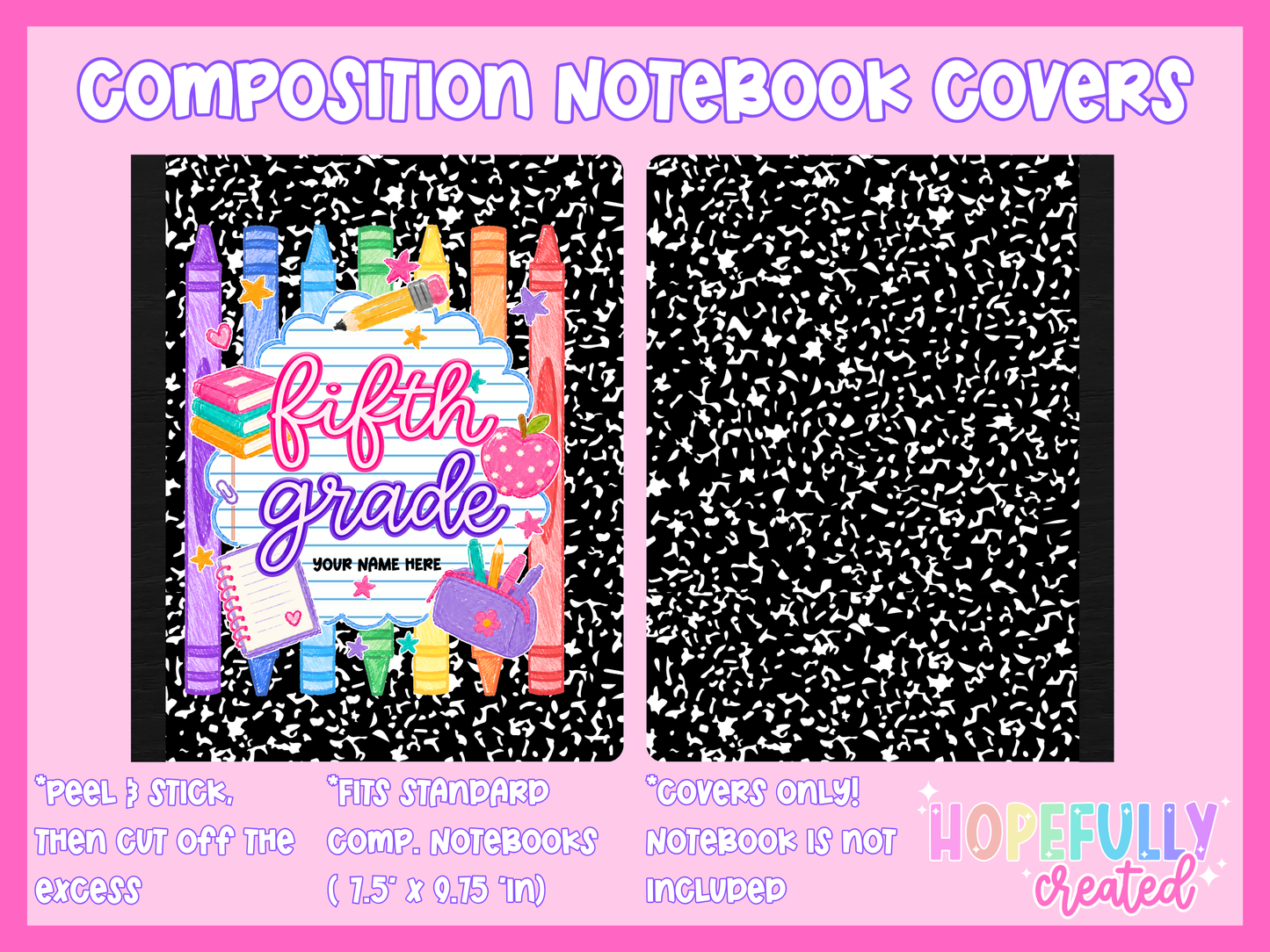 Crayons & Lined Paper Composition Notebook Cover