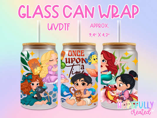 Princess and Aladdin UVDTF Glass Can Wrap