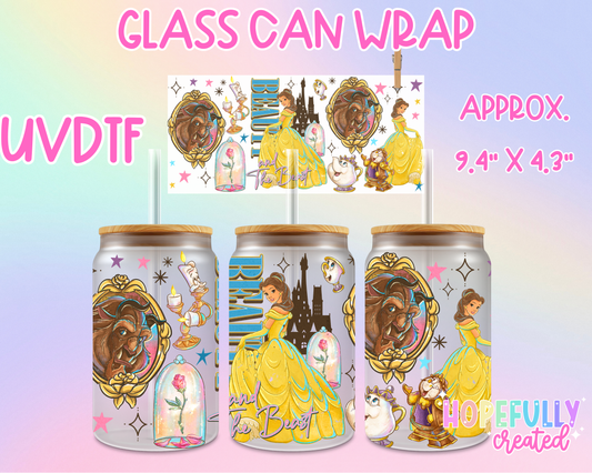 Beauty and the Beast UVDTF Glass Can Wrap
