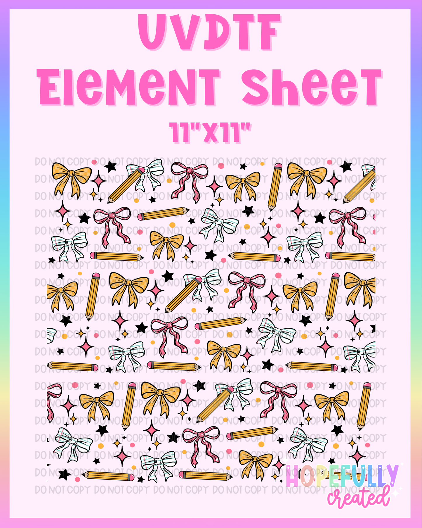 School Bows UVDTF Element Sheet