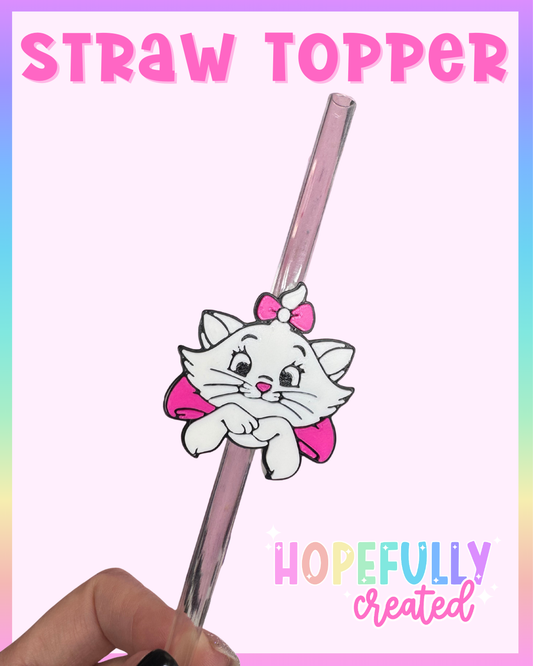 Pink Cat Straw Topper