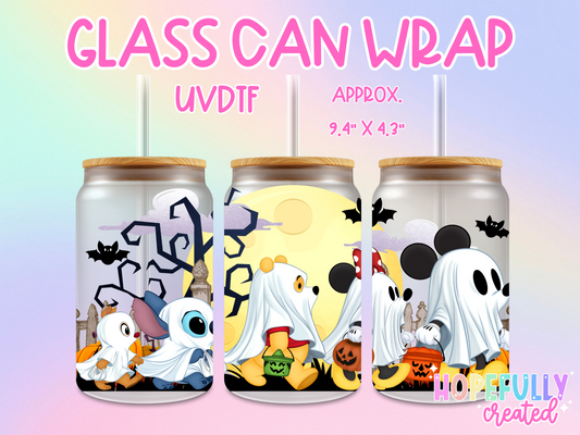 Ghost Characters UVDTF Glass Can Wrap