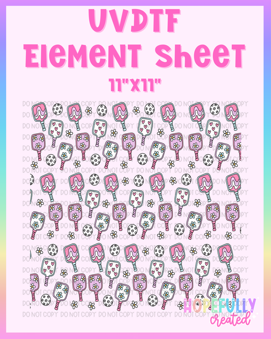 PickleBall UVDTF Element Sheet