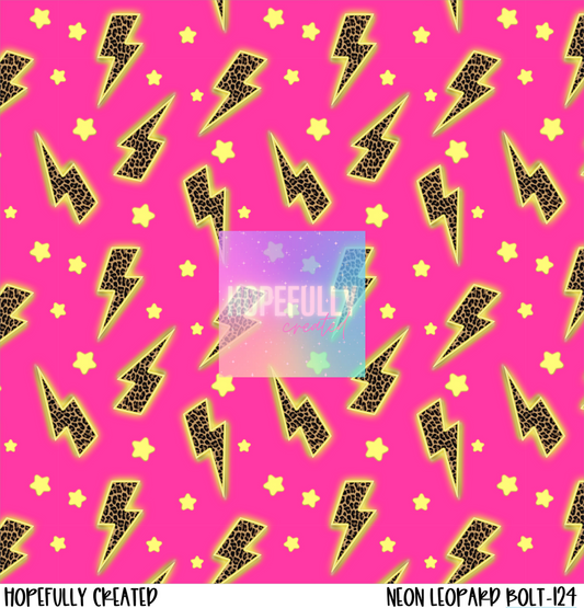 Neon Leopard Bolt 12x12 -124