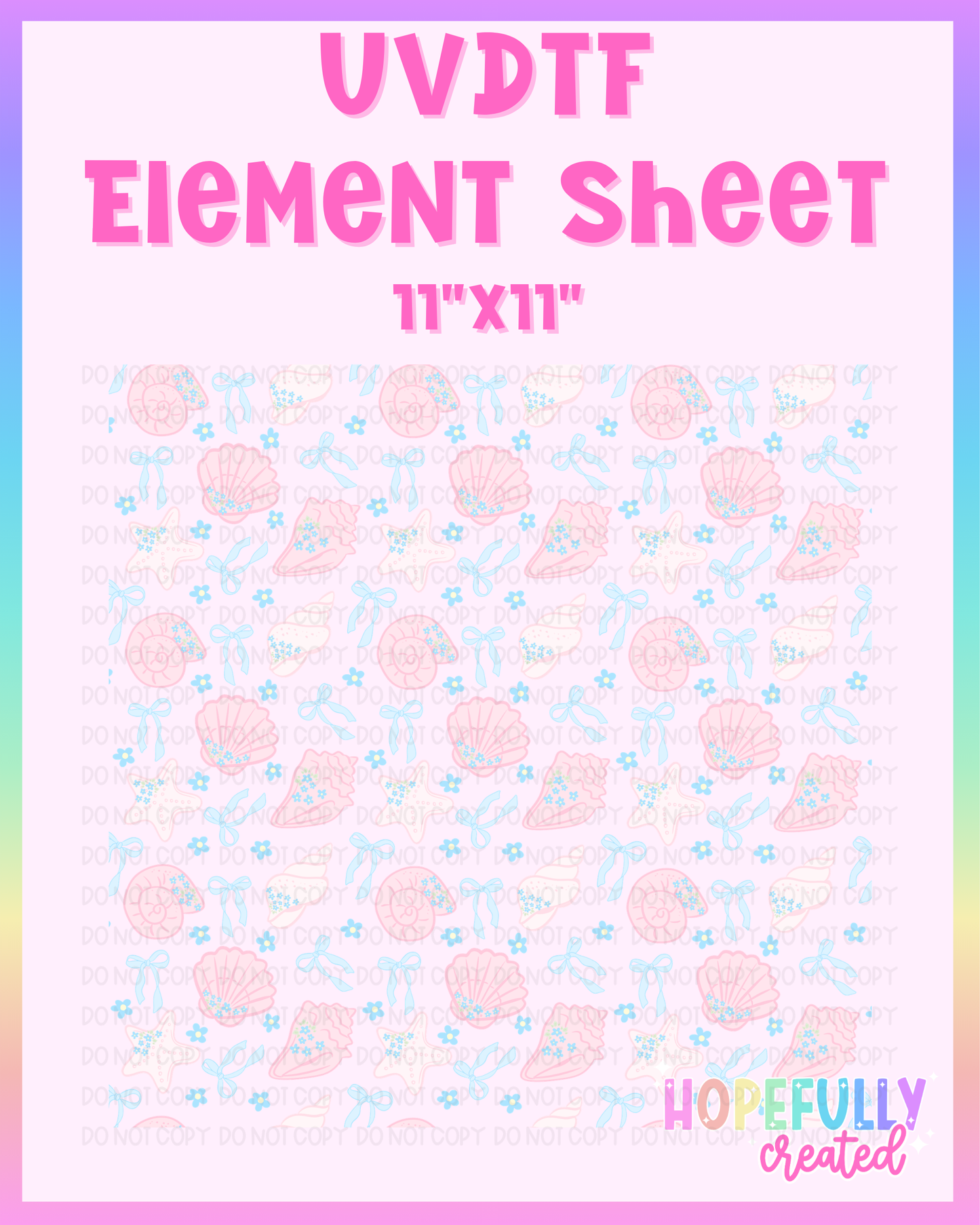 Seashells (Pink/Blue) UVDTF Element Sheet
