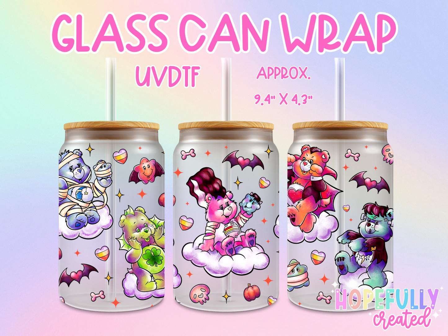 Halloween Bears UVDTF Glass Can Wrap