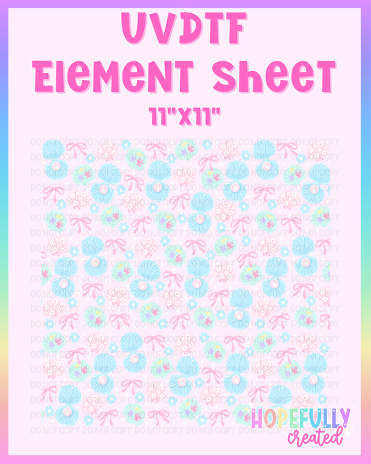 Pastel Seashells UVDTF Element Sheet