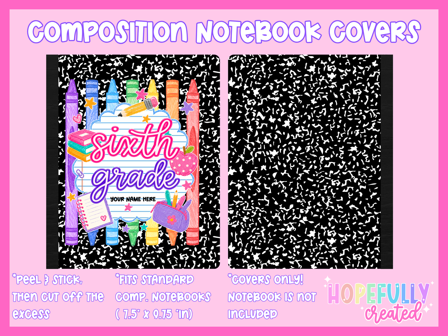 Crayons & Lined Paper Composition Notebook Cover