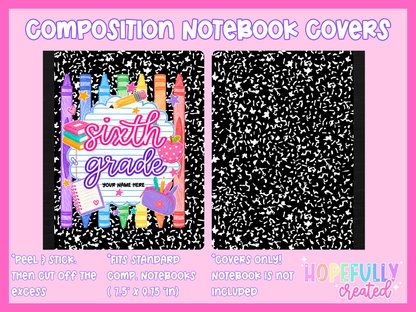 Crayons & Lined Paper Composition Notebook Cover