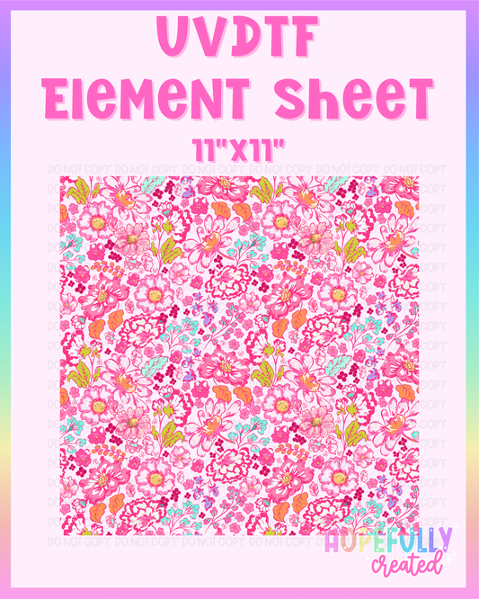 Floral (Pink/Orange) UVDTF Element Sheet