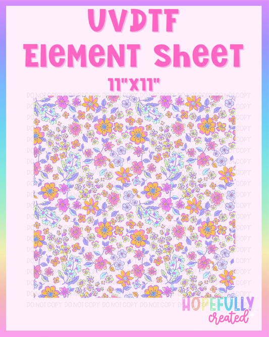 Floral (Purple/Orange) UVDTF Element Sheet