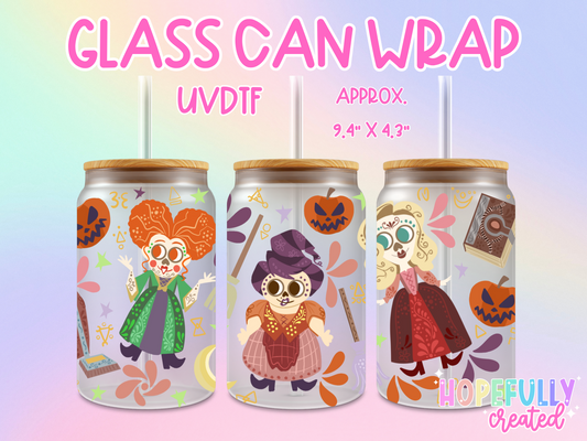 Hocus Pocus Muertos UVDTF Glass Can Wrap