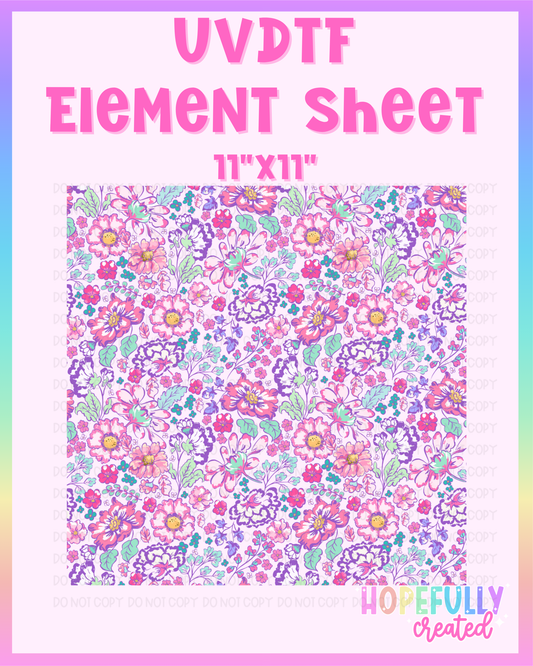 Floral (Purple/Pink) UVDTF Element Sheet