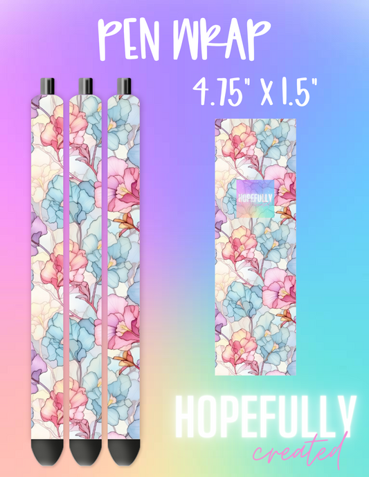 Watercolor Floral Pen Wrap-903