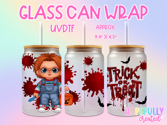 Chucky UVDTF Glass Can Wrap