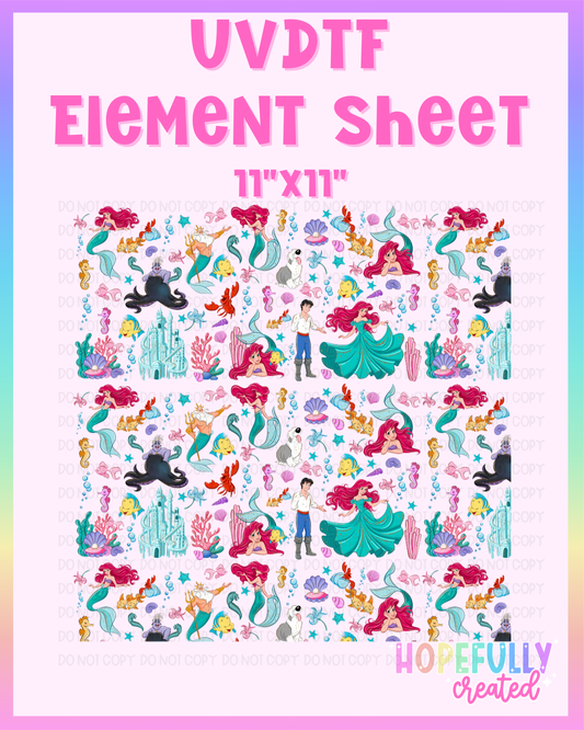 Mermaid UVDTF Element Sheet
