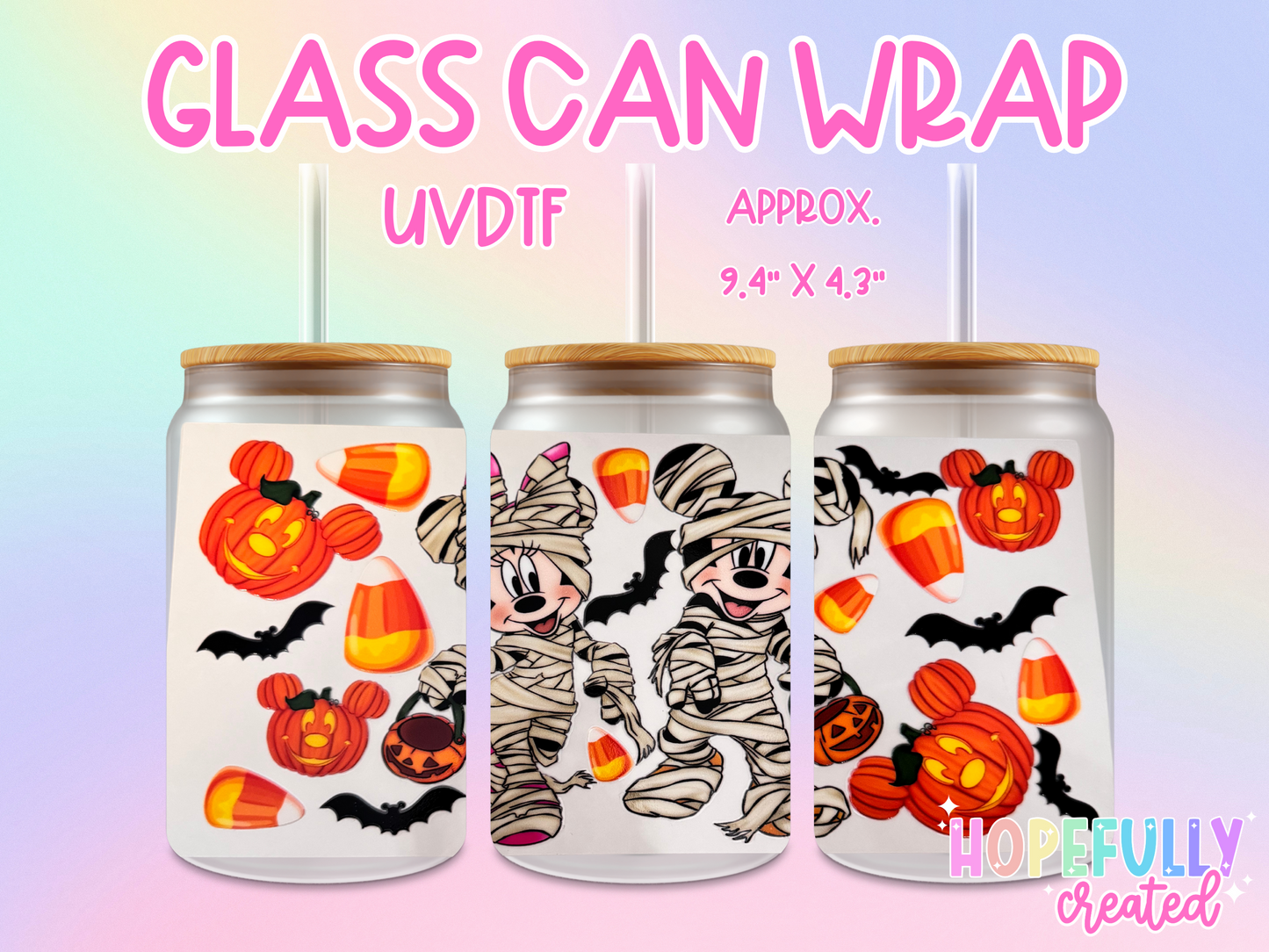 Mummy Mouse (Orange) UVDTF Glass Can Wrap