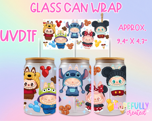 Dis Labubu UVDTF Glass Can Wrap