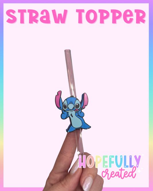 Blue Alien Straw Topper