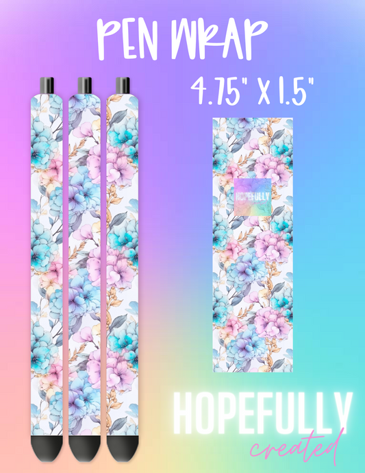 Watercolor Floral Pen Wrap-909