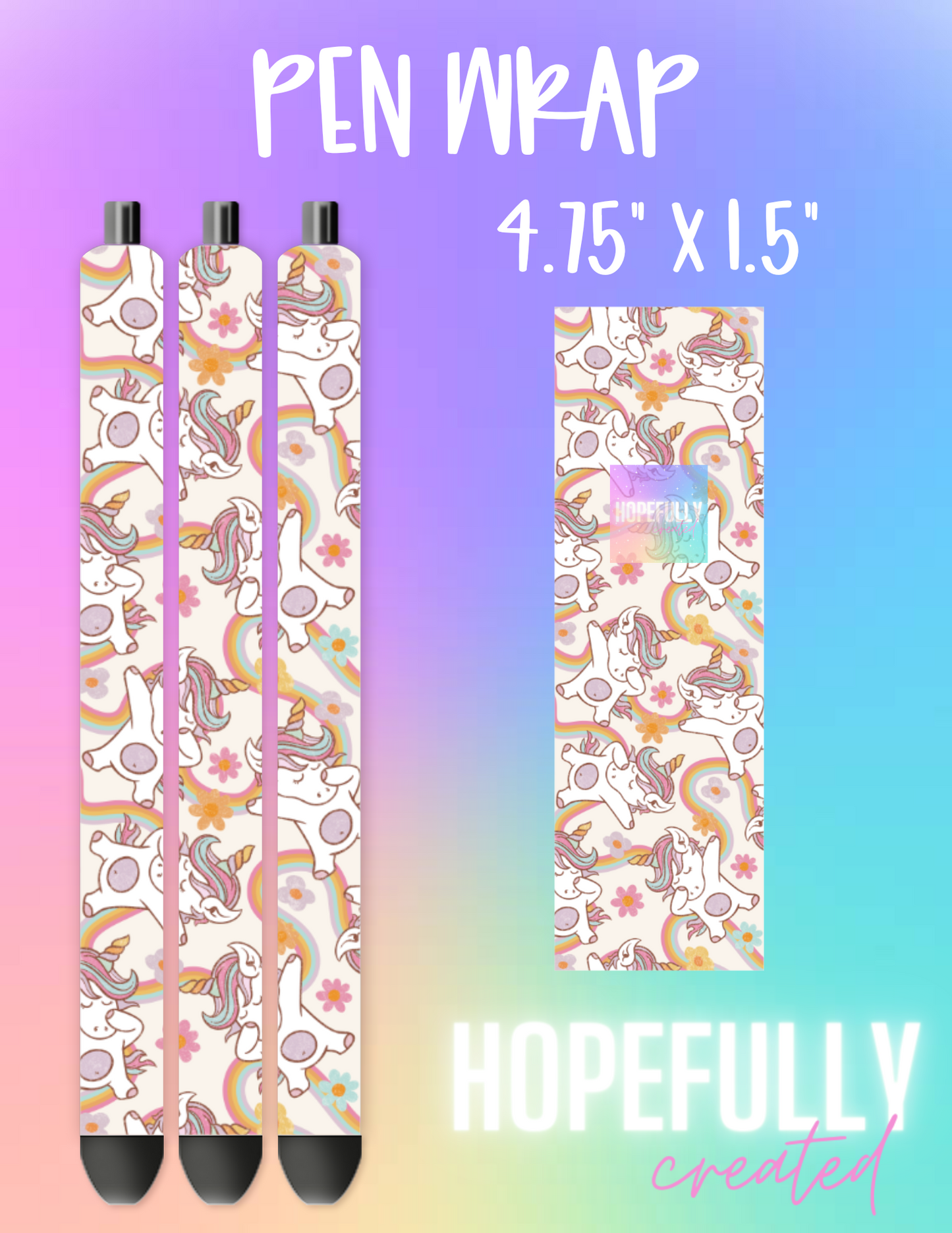 Dabbing Unicorn Floral Pen Wrap-910