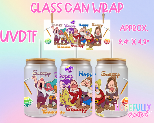 Dwarfs UVDTF Glass Can Wrap