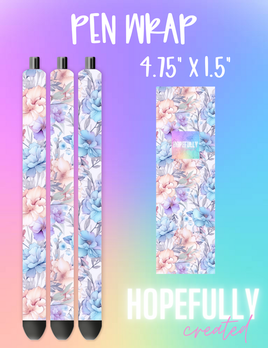 Watercolor Floral Pen Wrap-915