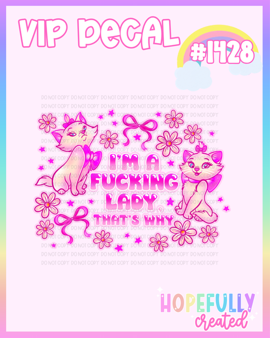 Pink Kitty **Adult Decal-1428 VIP