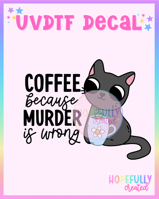 Coffee Cat UVDTF Decal