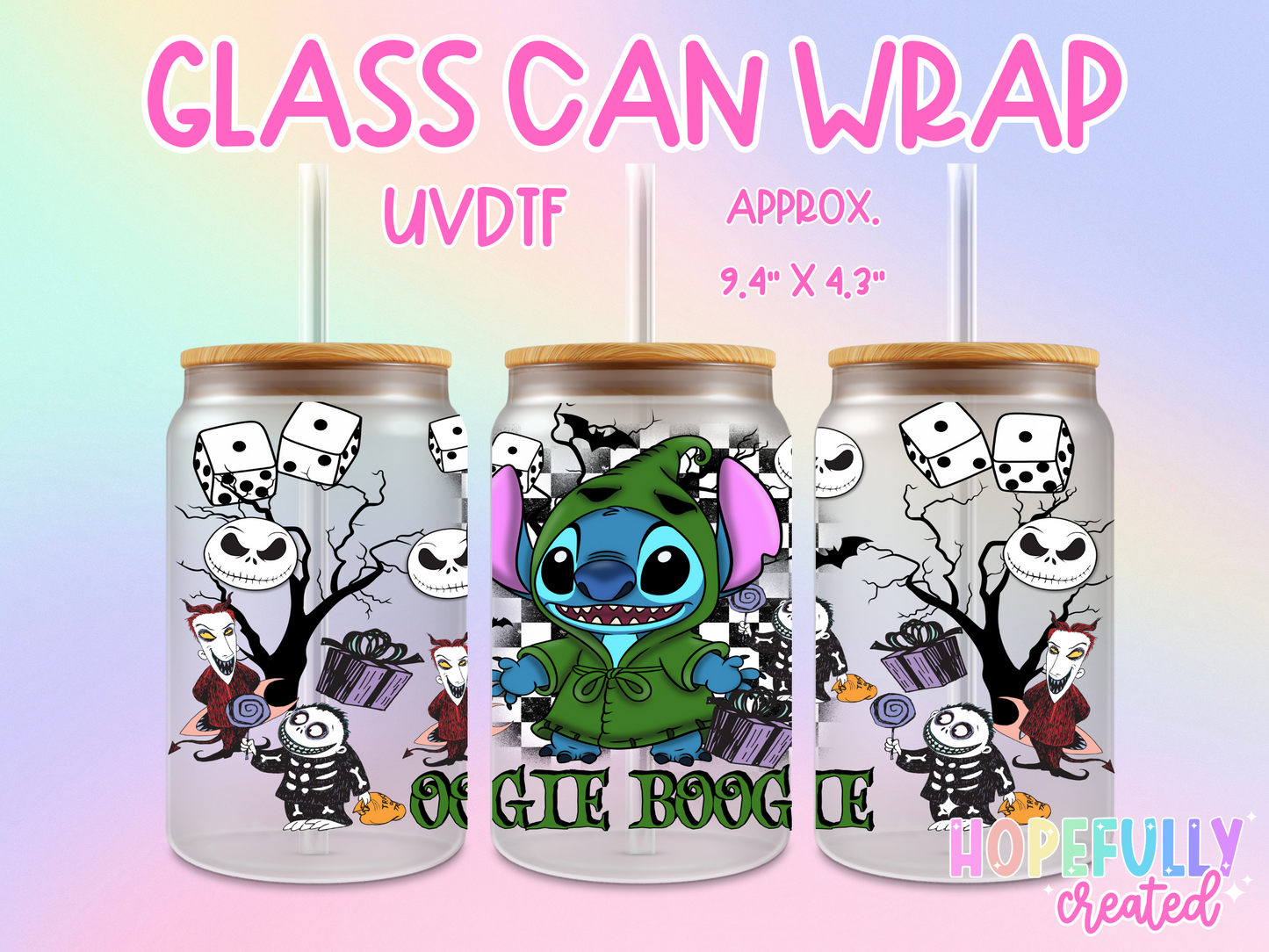 Oogie Stitch UVDTF Glass Can Wrap