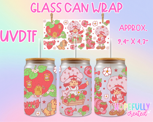 Strawberry UVDTF Glass Can Wrap