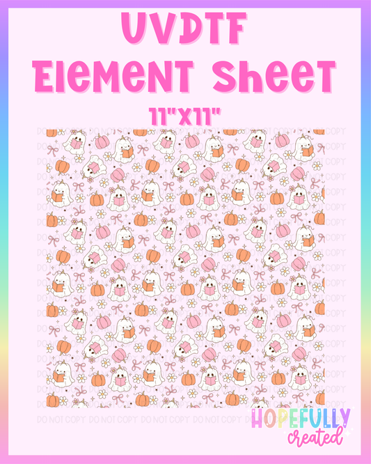 Ghosts with Pumpkins UVDTF Element Sheet