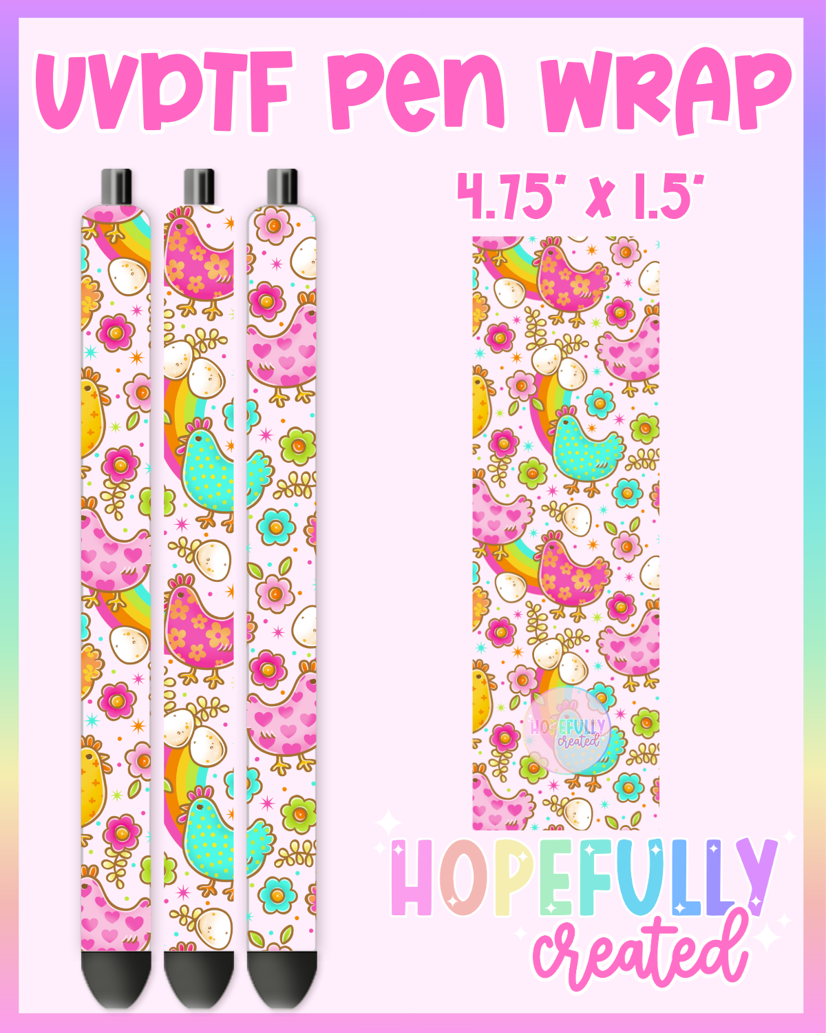 Chickens UVDTF Pen Wrap
