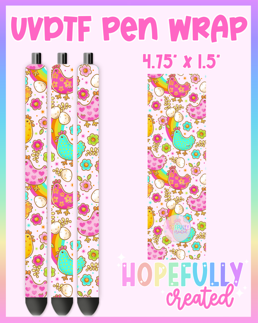 Chickens UVDTF Pen Wrap