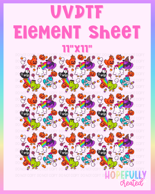 Halloween Chickens UVDTF Element Sheet