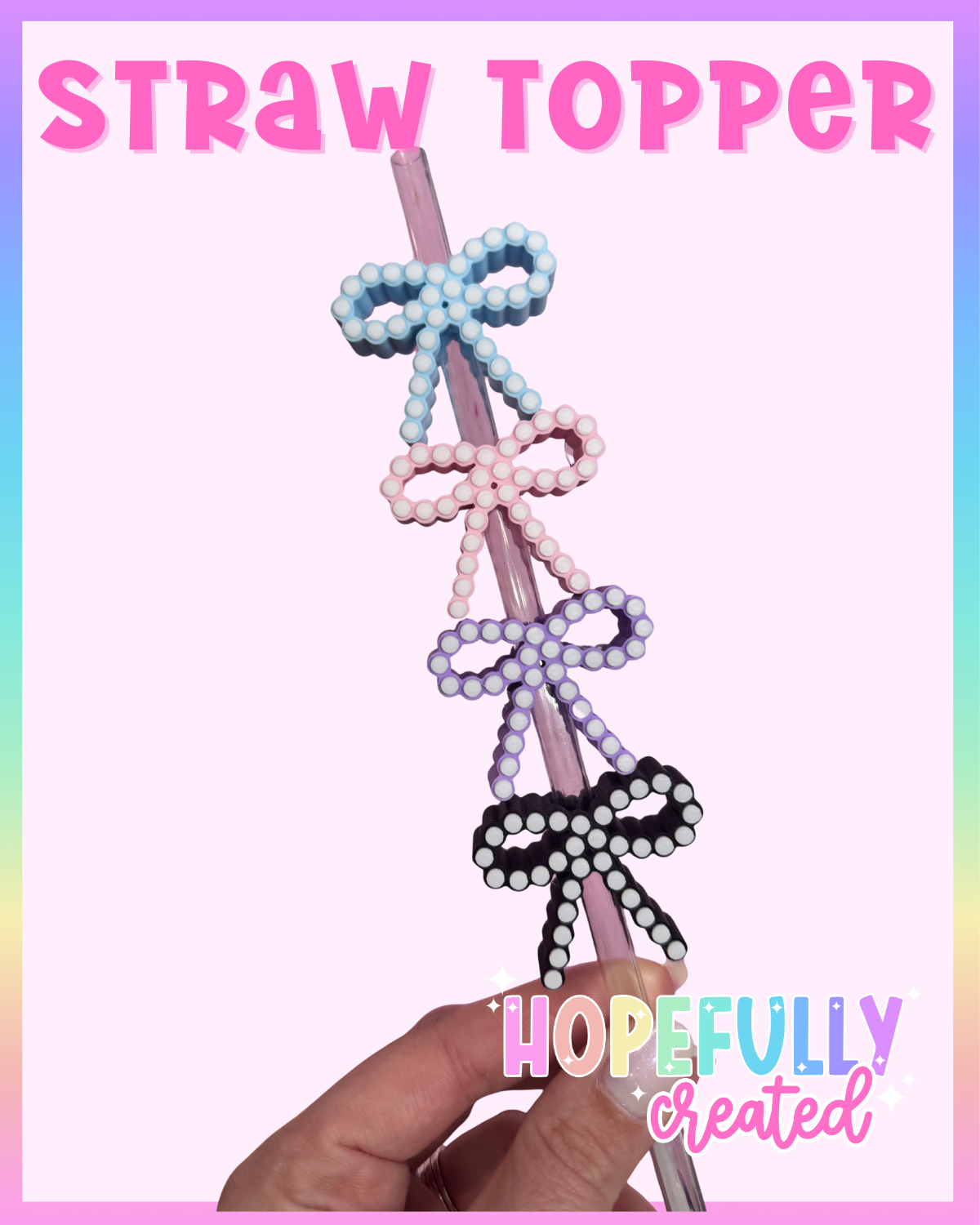 Pearl Bow Straw Topper