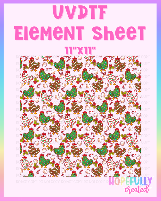 Christmas Chickens UVDTF Element Sheet