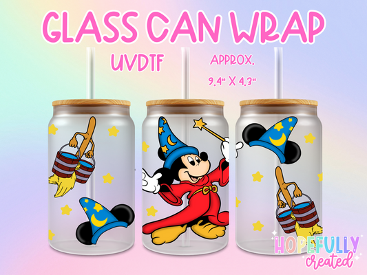 Sorceror Mouse UVDTF Glass Can Wrap