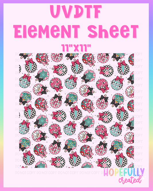Christmas Ornaments UVDTF Element Sheet