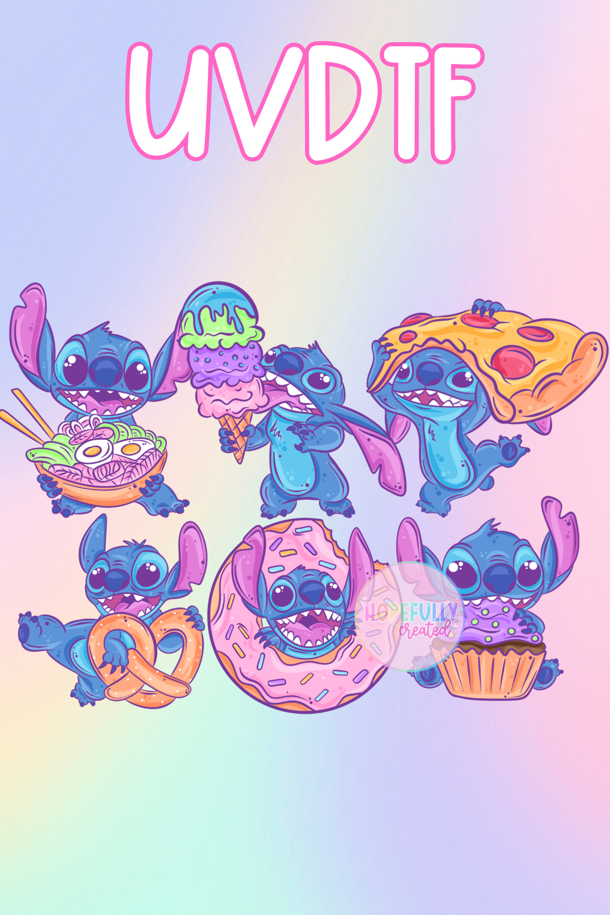 Stitch foodie UVDTF Decal