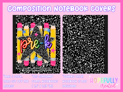 Pencils & Star Composition Notebook Cover